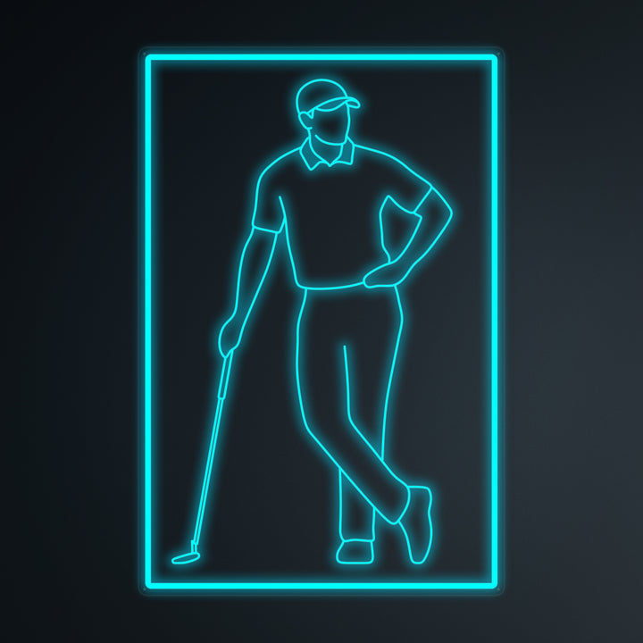 "Sports Golf Player" Mini Neon Sign