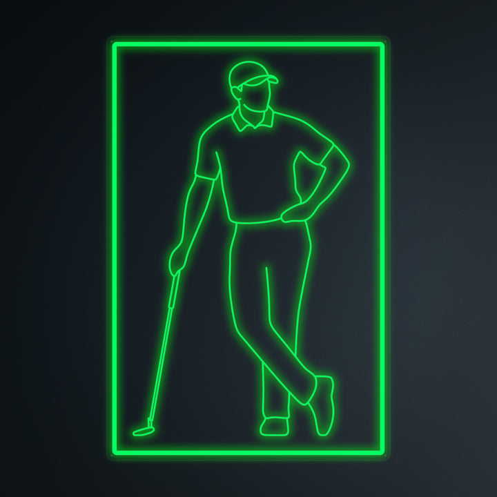 "Sports Golf Player" Mini Neon Sign