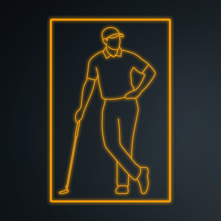 "Sports Golf Player" Mini Neon Sign