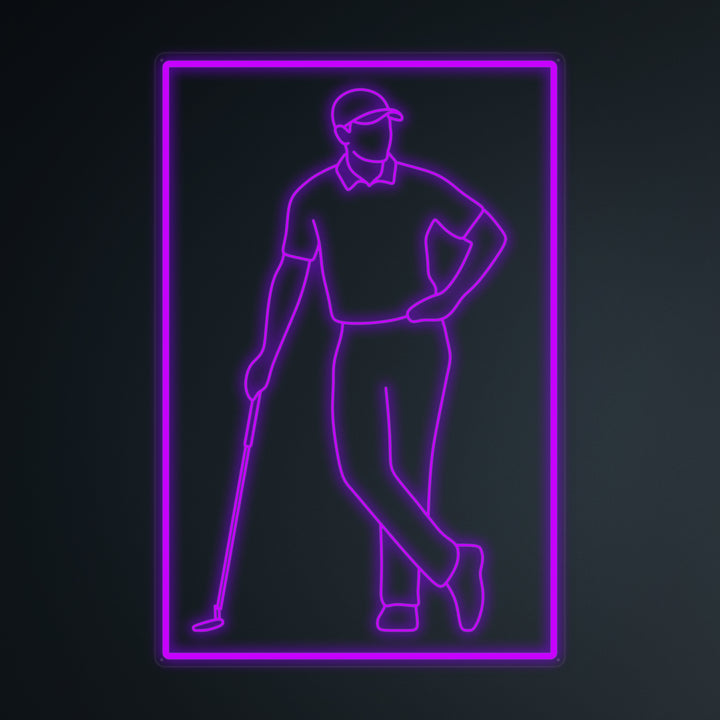 "Sports Golf Player" Mini Neon Sign