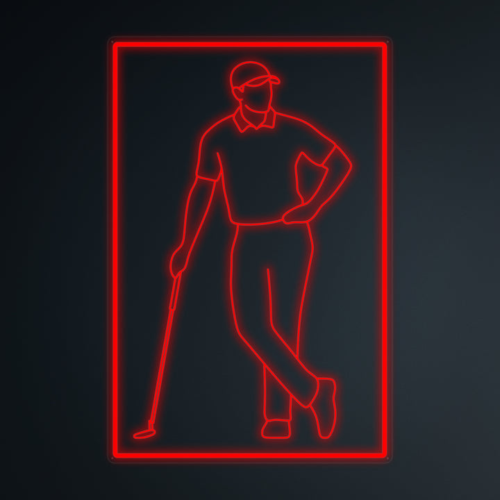 "Sports Golf Player" Mini Neon Sign