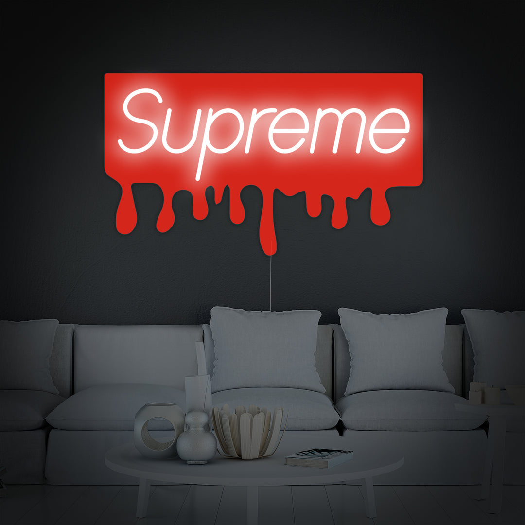 "Supre Drip UV Print" Neon Sign