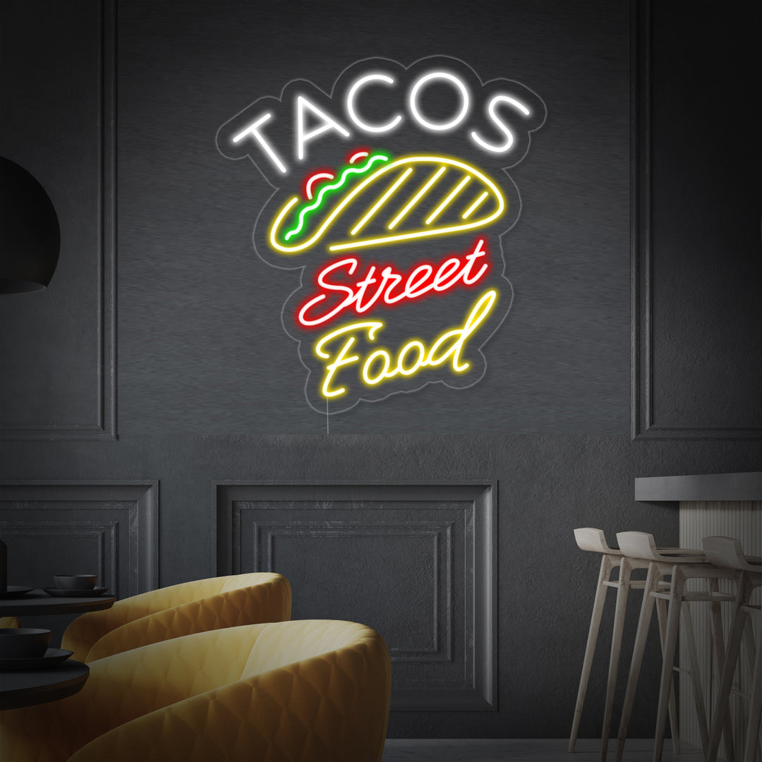 "Tacos Sweet Food" Neon Sign, Tacos Neon Sign, Mexican Food Neon Sign
