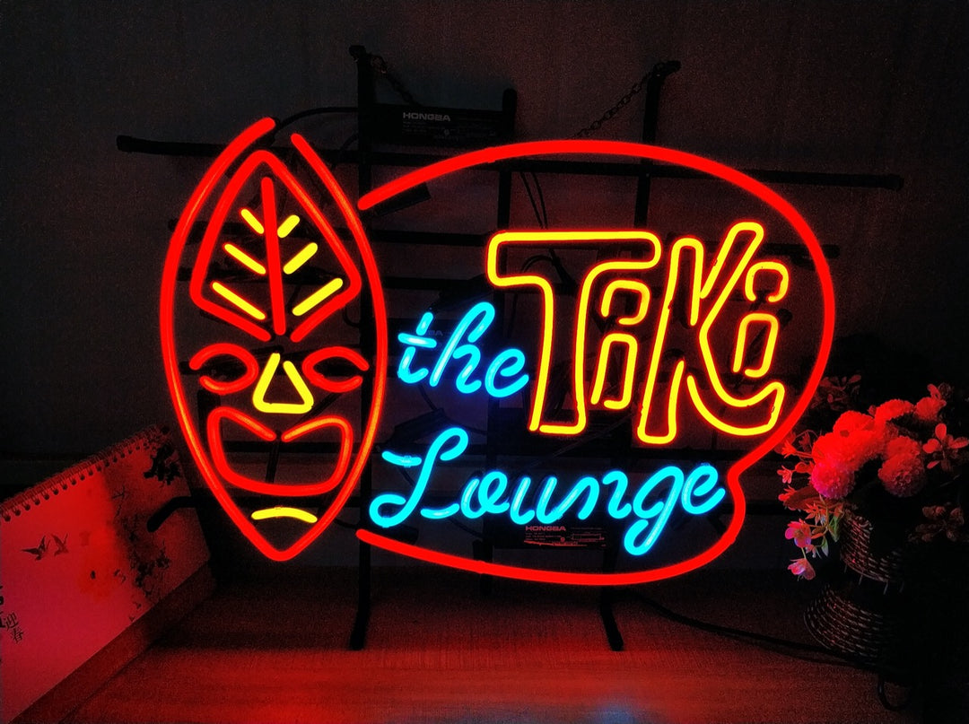 TIKI Lounge Neon Sign, Best Tiki Bar Sign, Vintage Tiki Bar Sign