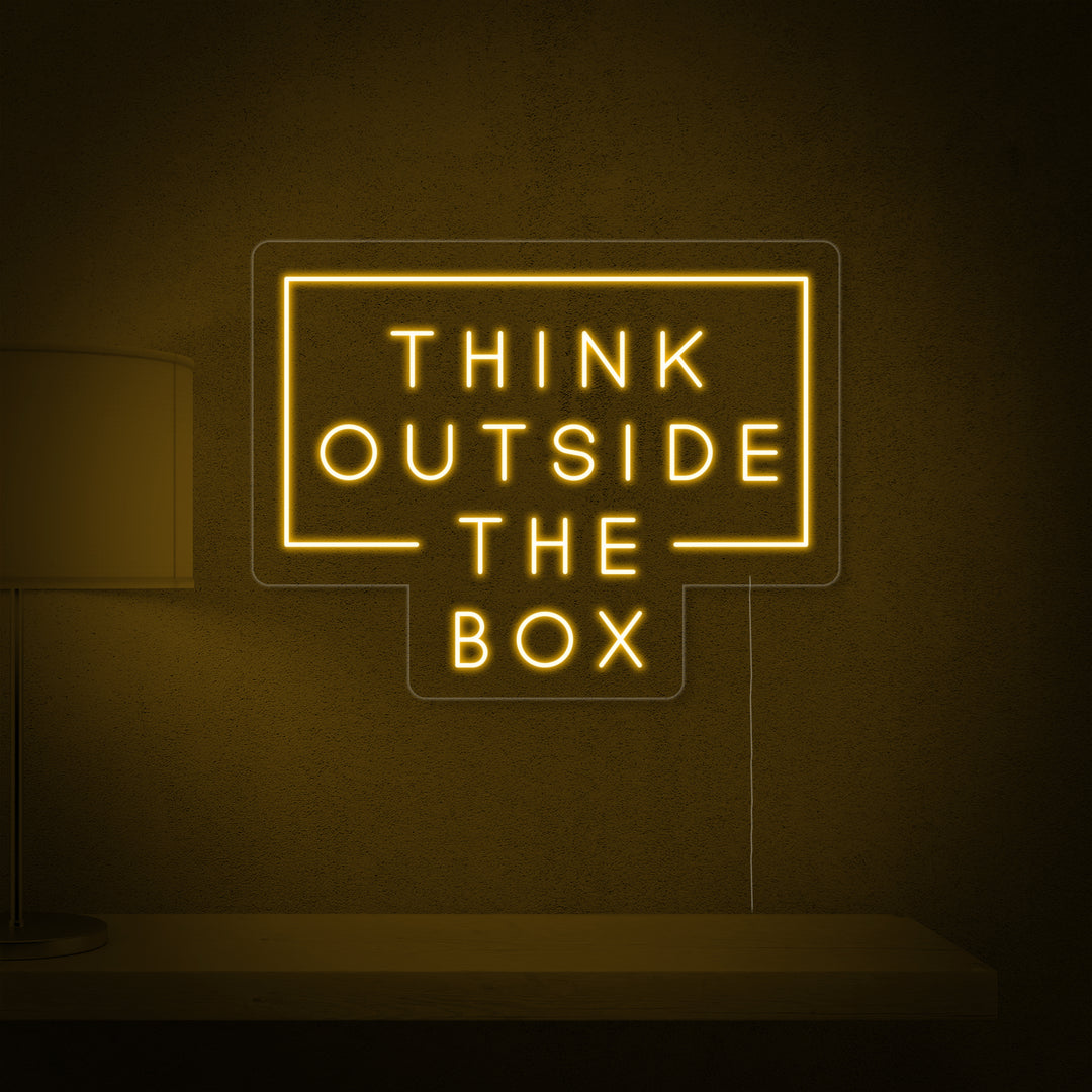 "Think Outside The Box" Neon Sign
