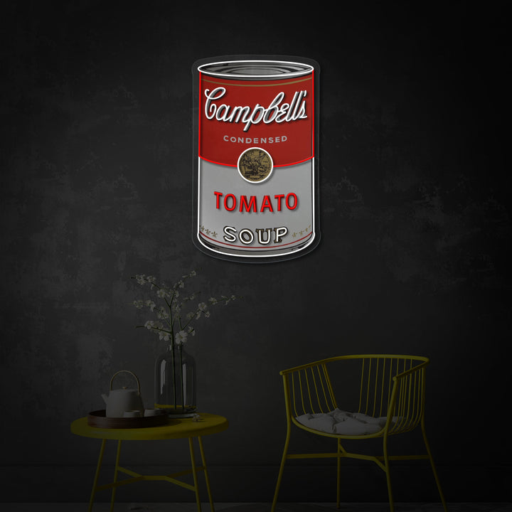 "Tomato Soup Can, Pop Art" UV Print LED Neon Sign