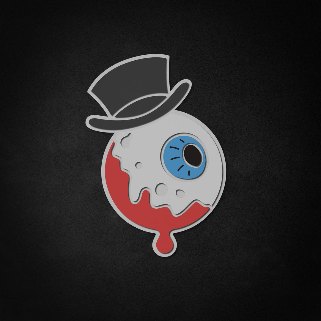 "Top Hat Eyeball" Neon Like Sign