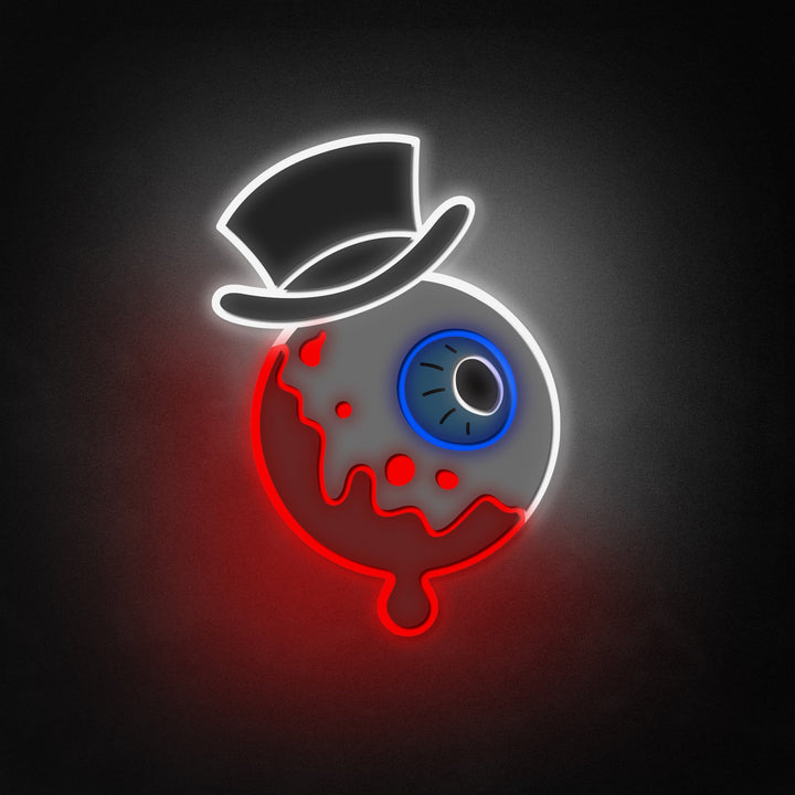 "Top Hat Eyeball" Neon Like Sign