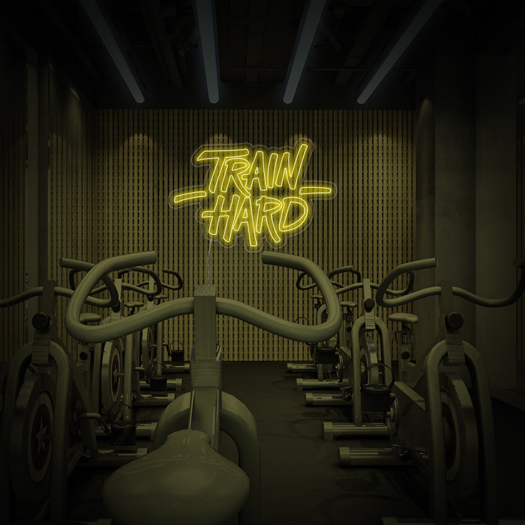 "Train Hard, Gym Decor, Gym Quotes, Fitness Quotes, Workout Quotes" Neon Sign