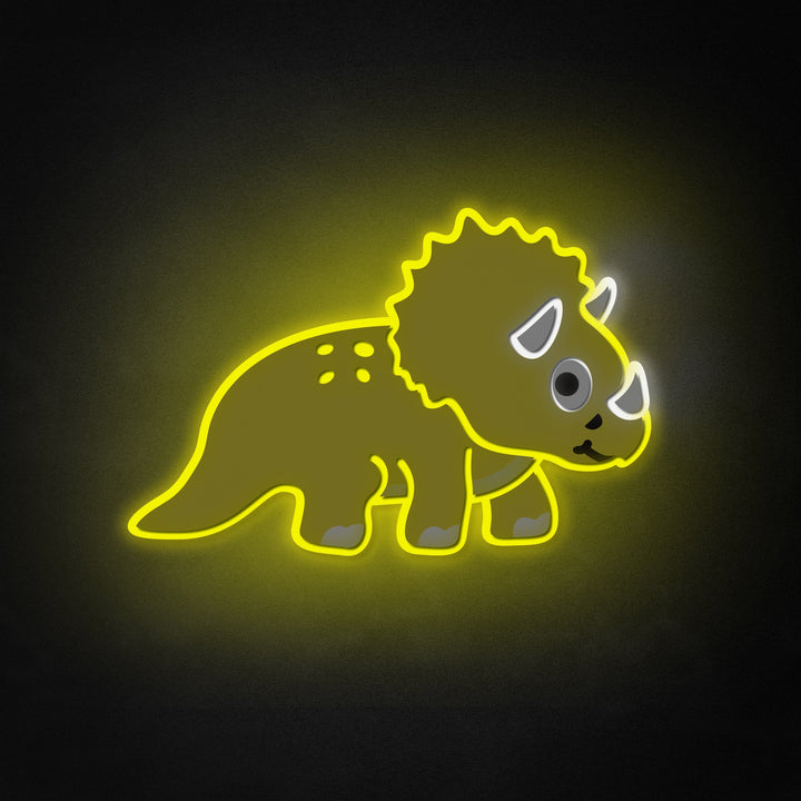 "Triceratops" Neon Like Sign