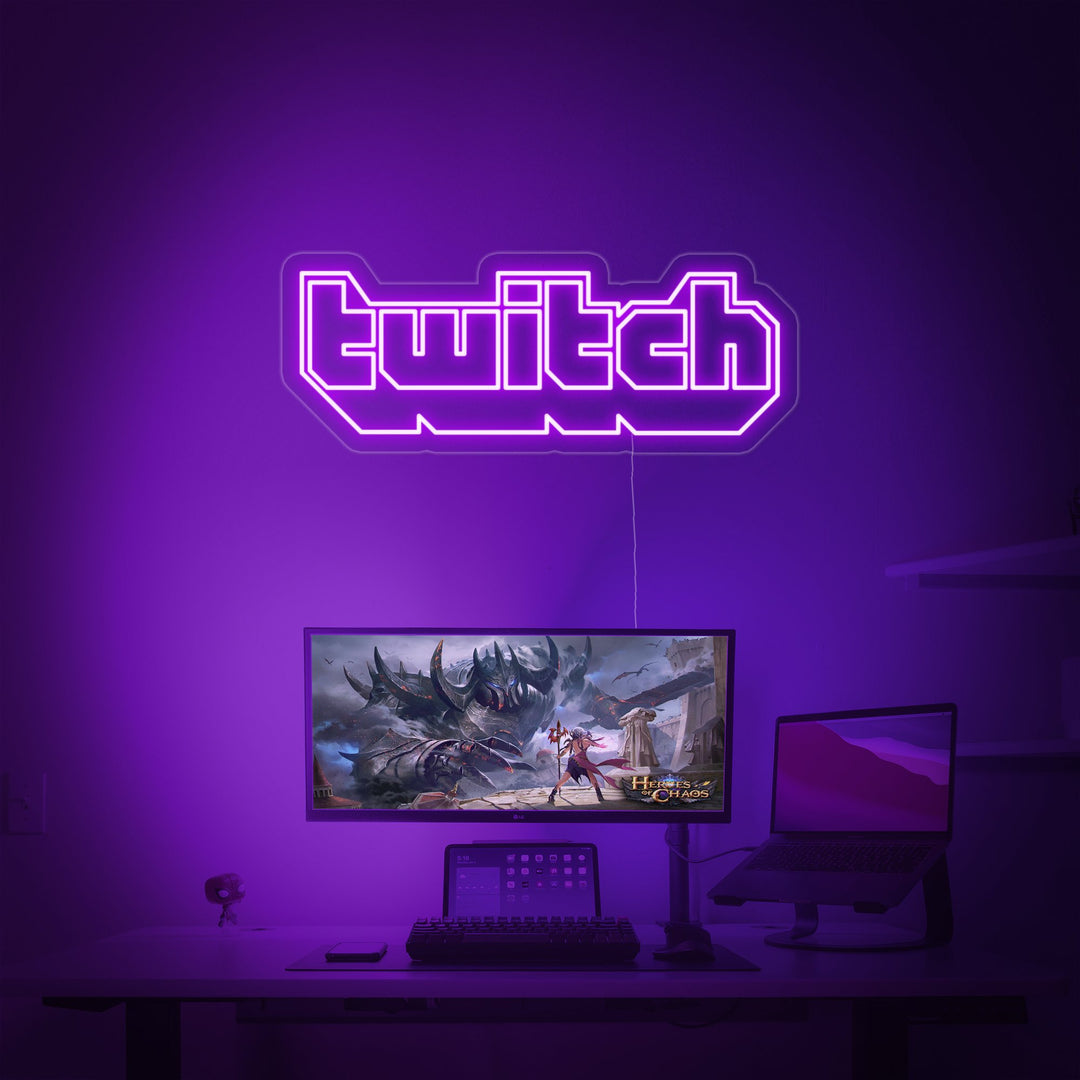 "Twitch" Neon Sign, Twitch Game Decor, Game Wall Art