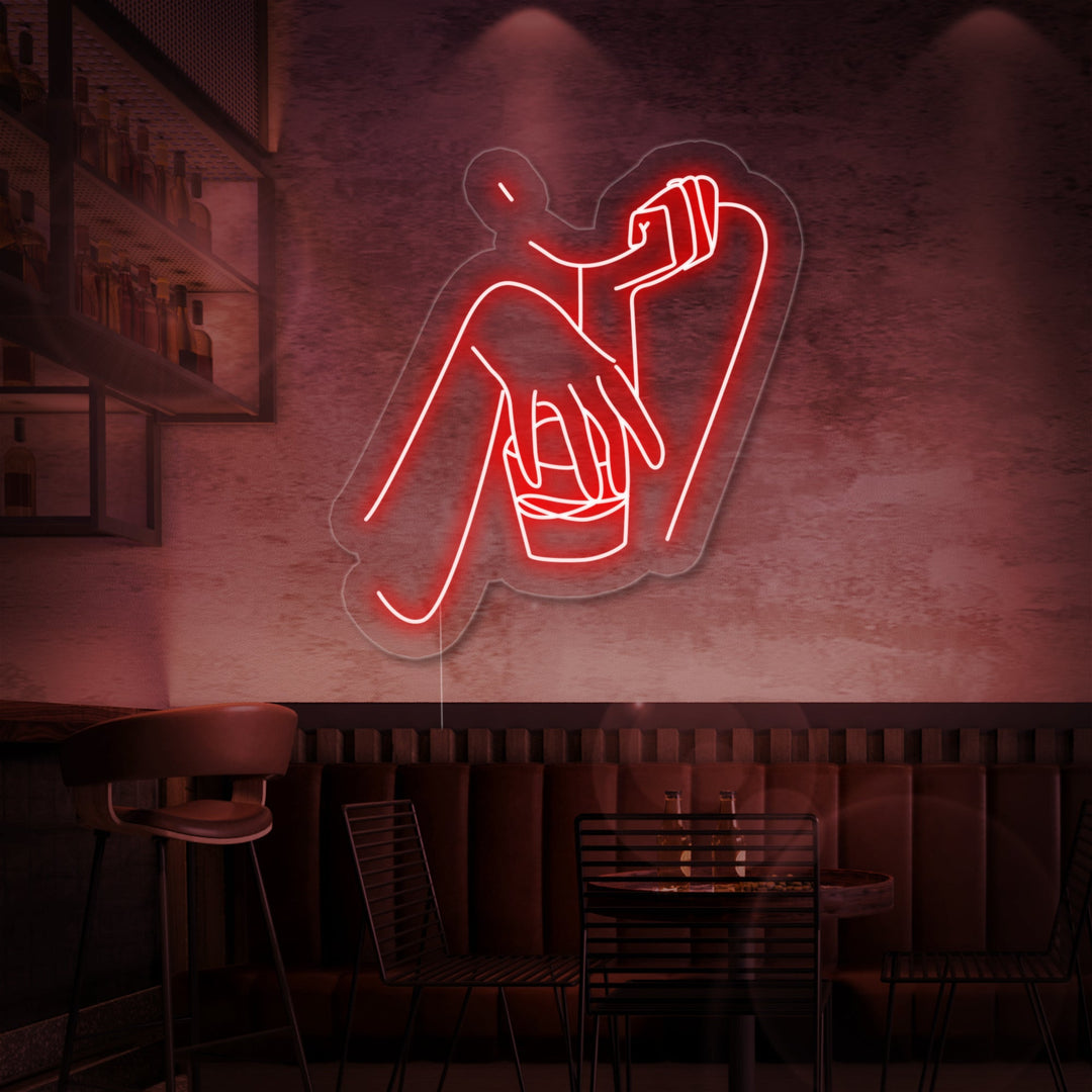 "Whiskey Woman Bar" Neon Sign, Whiskey Bar Neon Sign, Whiskey Neon Wall Art
