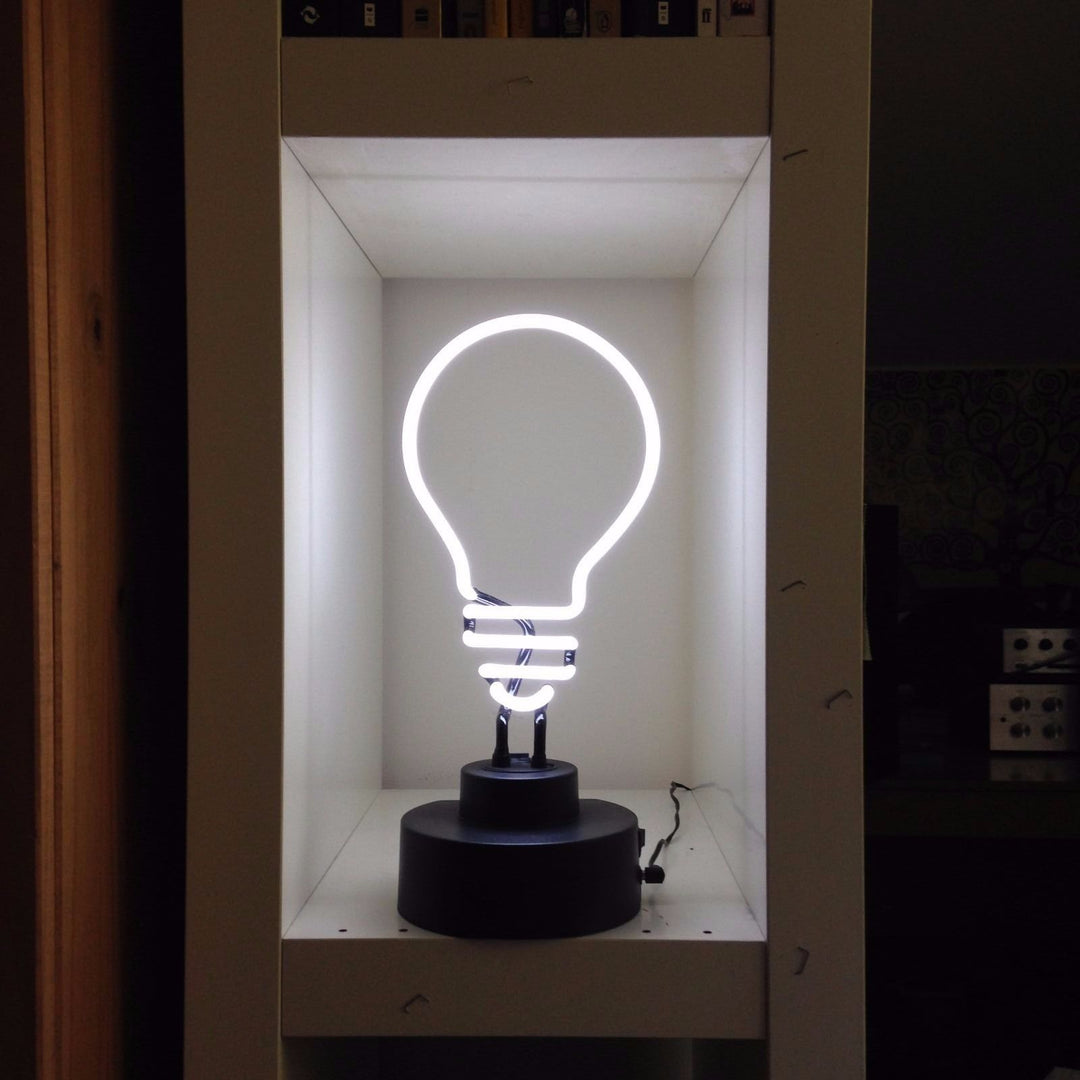 "White Bulb" Desktop Neon Sign, Glass Neon Sign