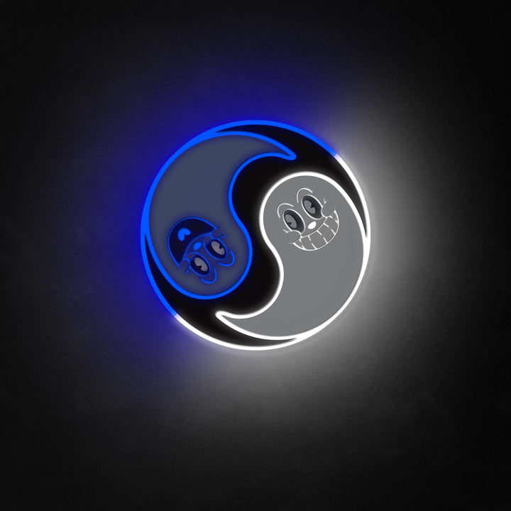 "Yinyang Ghosts" Neon Like Sign