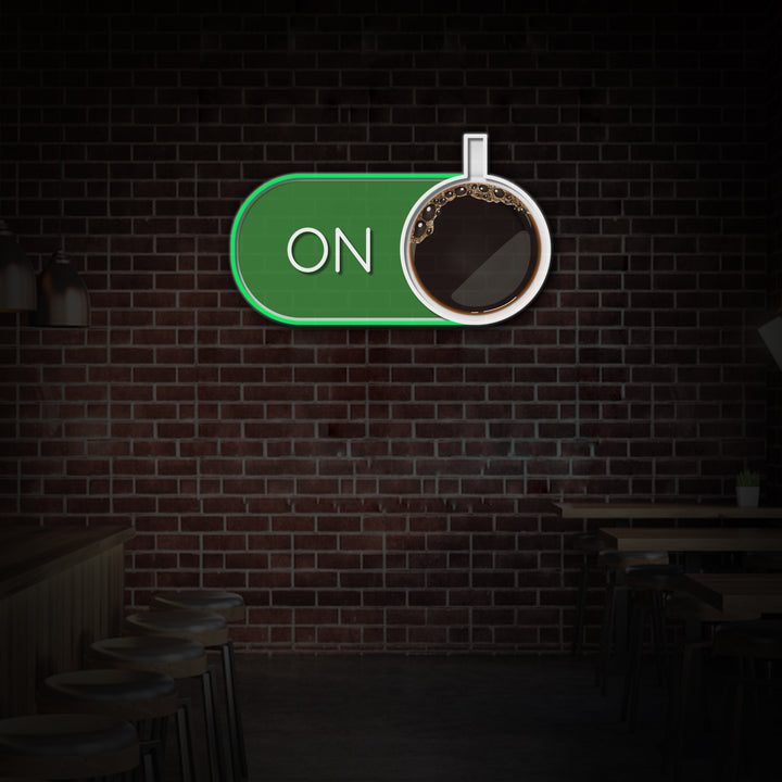 "Coffee ON" Coffee Shop Decor, LED Neon Sign 2.0, Luminous UV Printed