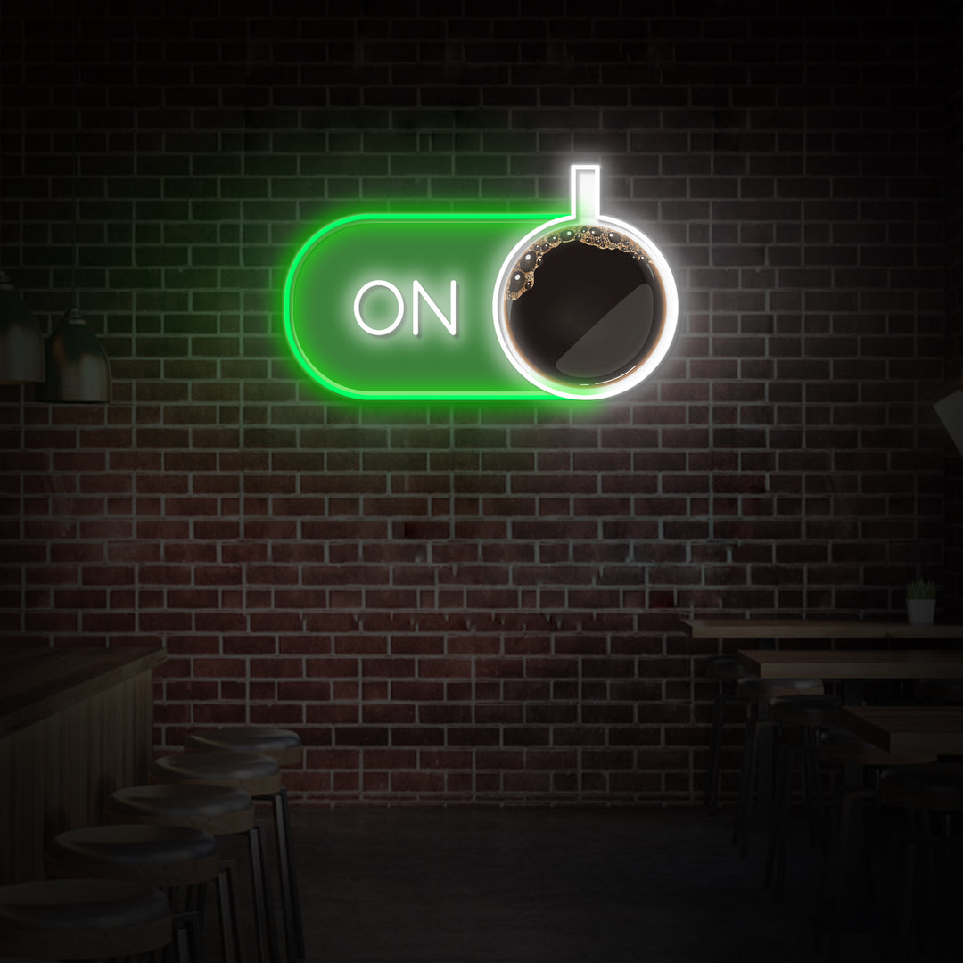 "Coffee ON" Coffee Shop Decor, LED Neon Sign