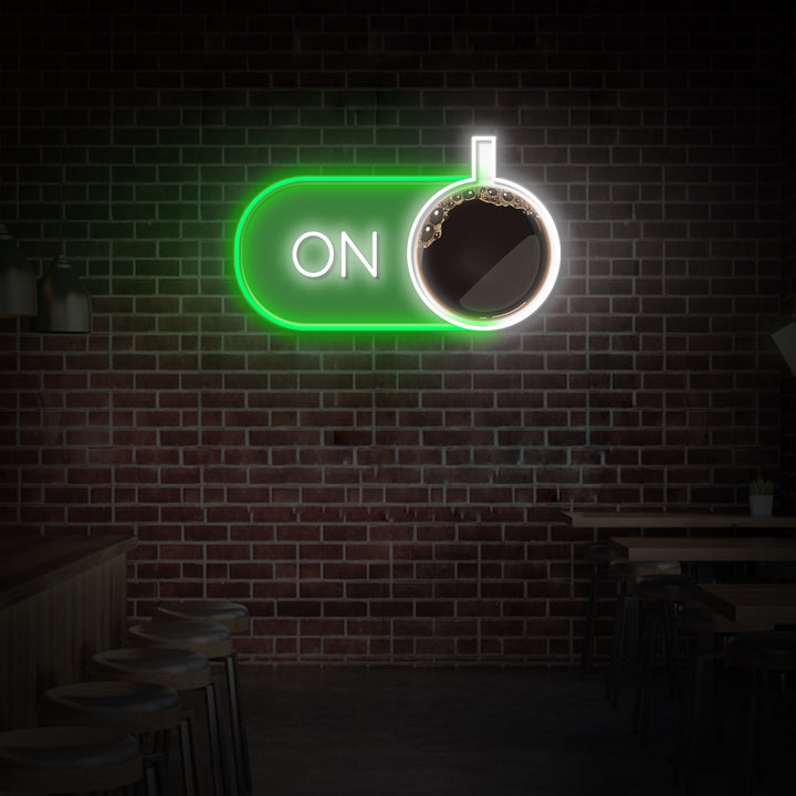 "Coffee ON" Coffee Shop Decor, LED Neon Sign