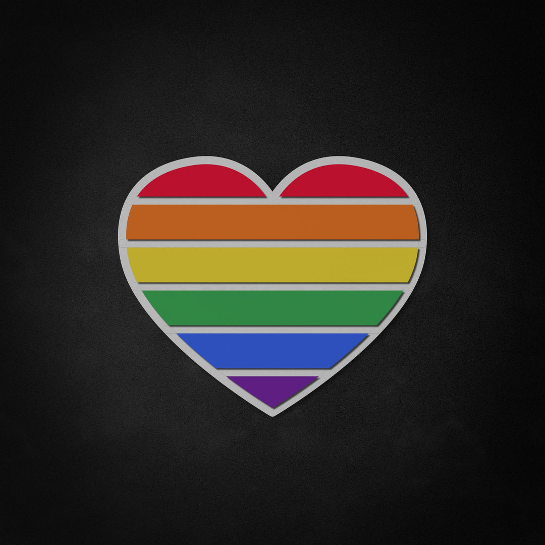 "Gay Pride, Heart Shape" Neon Like Sign