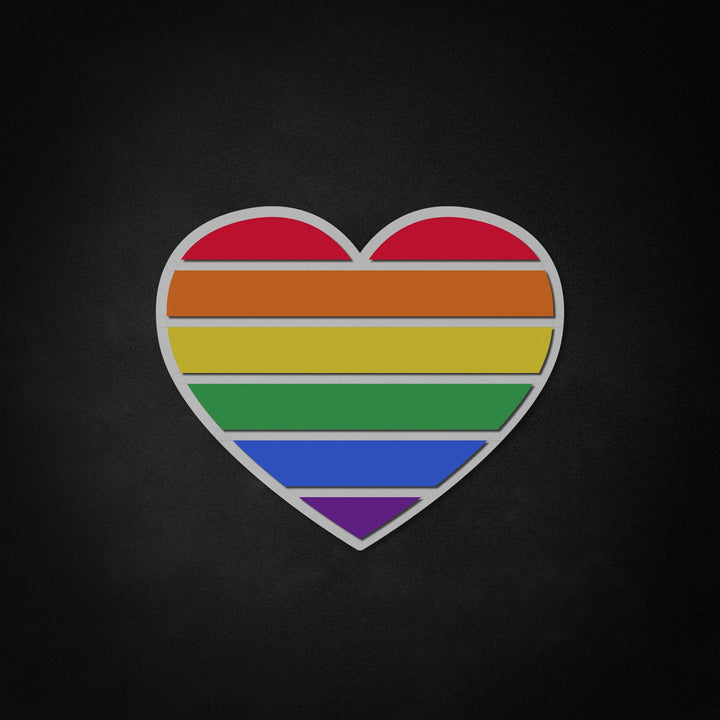 "Gay Pride, Heart Shape" Neon Like Sign