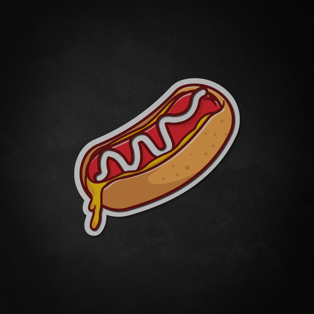 "Hotdog, Melted Food" Neon Like Sign