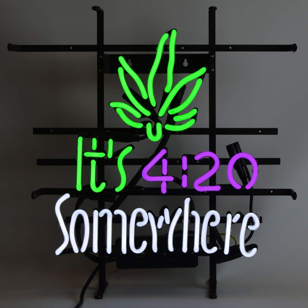 "Its 420 Somewhere" Neon Sign, Weed Neon Sign, Weed Bar Neon Sign