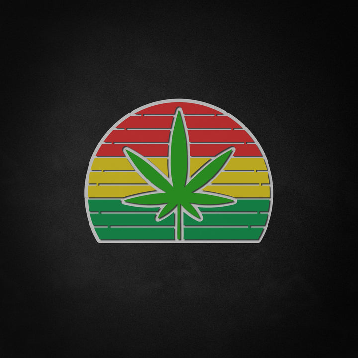 "Retro Rasta Leaf" Neon Like Sign