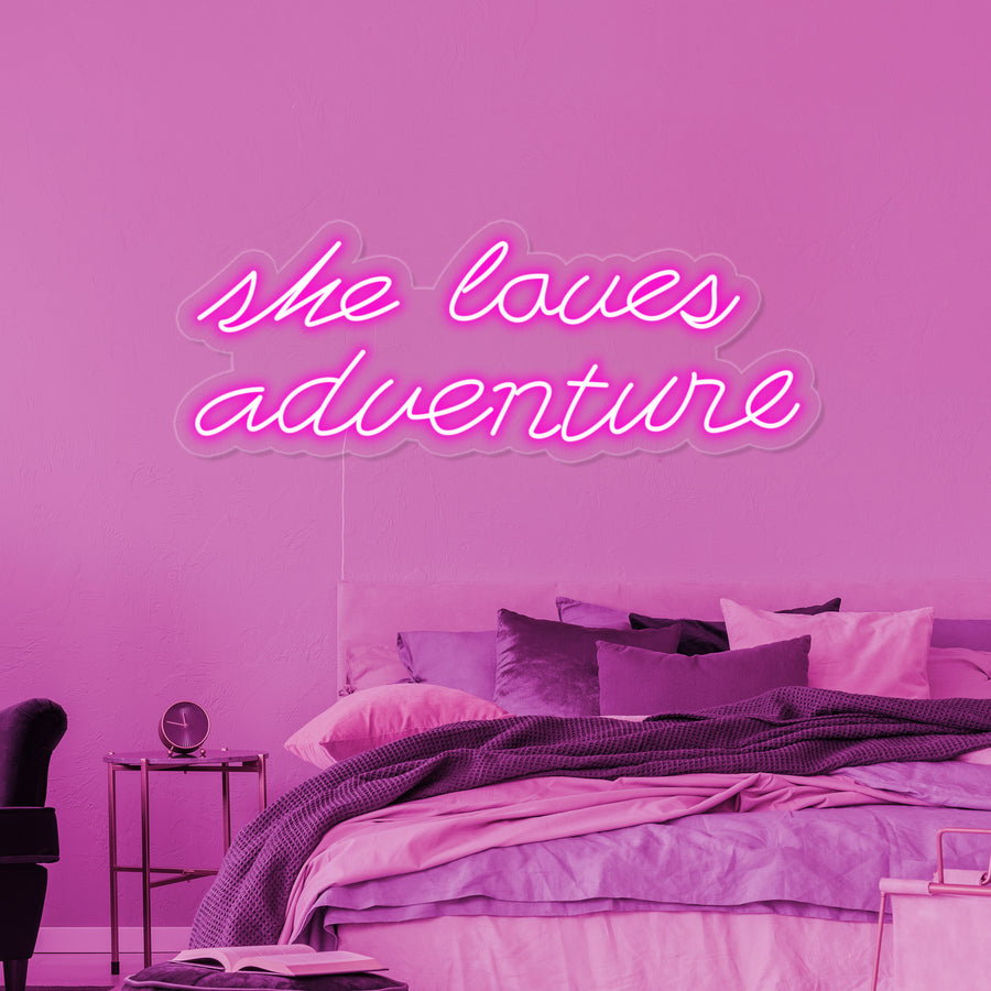 "She Loves Adventure" Neon Sign