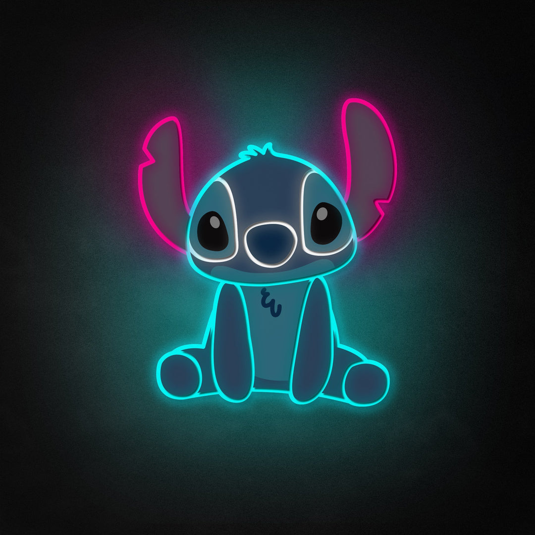 "Stit, Cartoon Character" Neon Like Sign