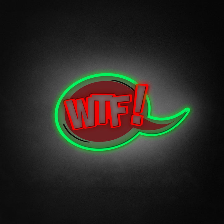 "WTF, Comic Expressions" Neon Like Sign