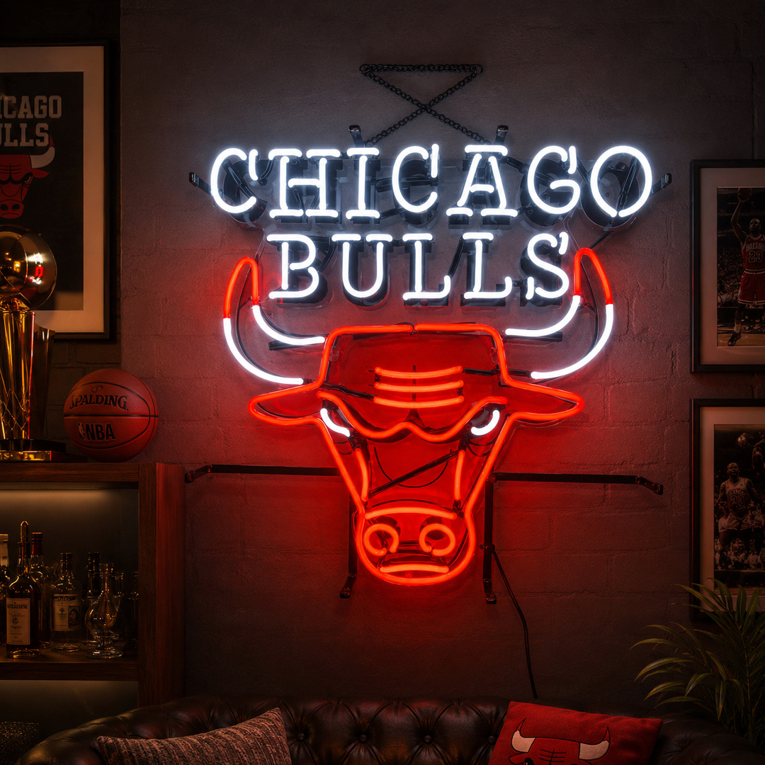 6 Chicago Bulls Neon Sign Designs for a Red-Hot Fan Space