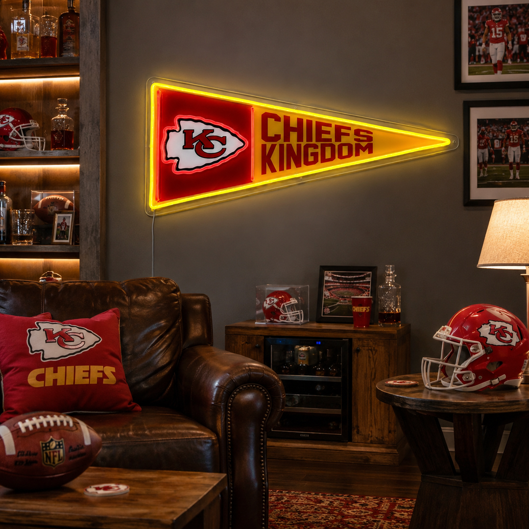 Kansas City Chiefs Neon Signs for Fan Caves & Bars