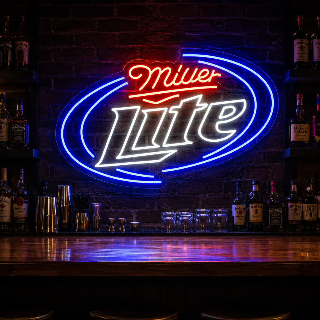 Miller Lite Neon Sign Ideas for Bars and Man Caves
