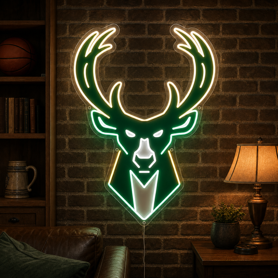 Milwaukee Bucks Neon Sign Decor: Wisconsin Pride in Full Glow