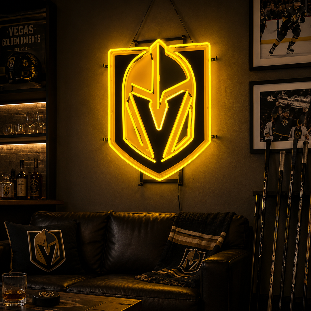 Vegas Golden Knights Neon Sign Ideas for Hockey Rooms with Strip Energy