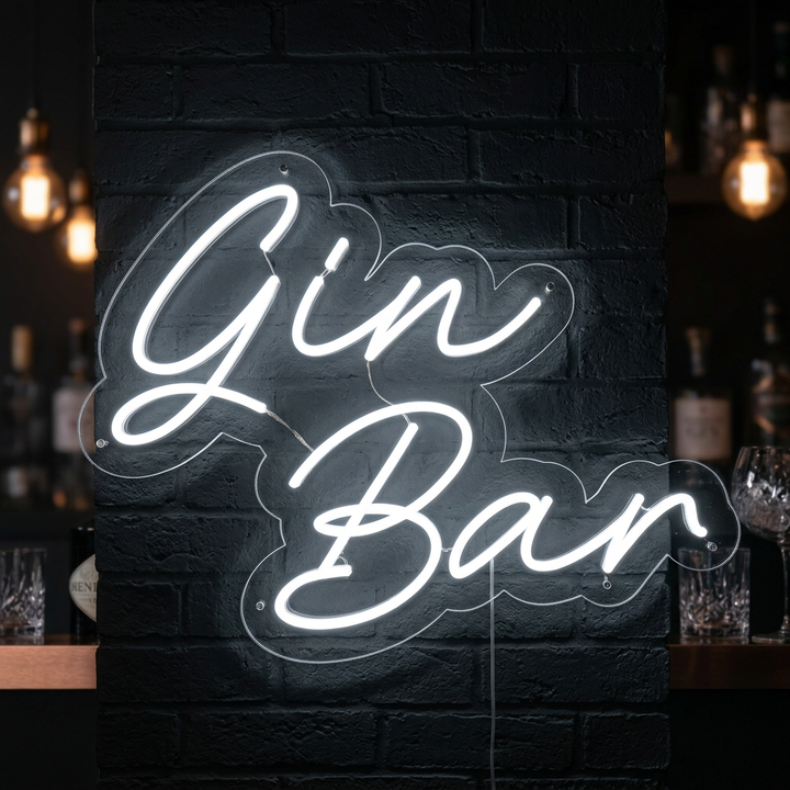 "Gin Bar" Neon Sign, Gin Neon Sign, LED Gin Neon Light