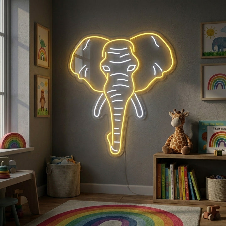 "Elephant Head" Neon Sign
