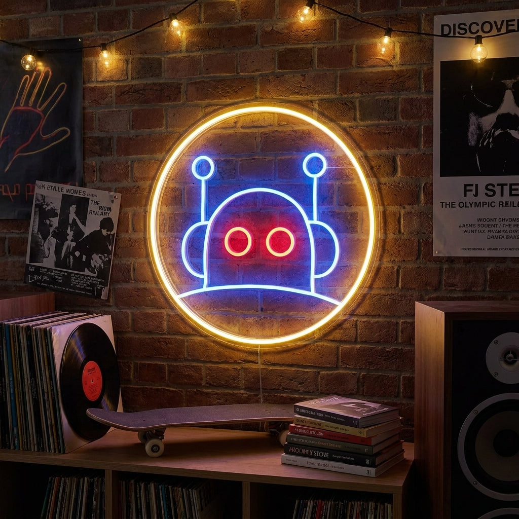 "Robot Pig" Neon Sign