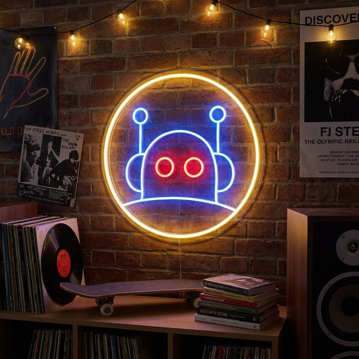 "Robot Pig" Neon Sign