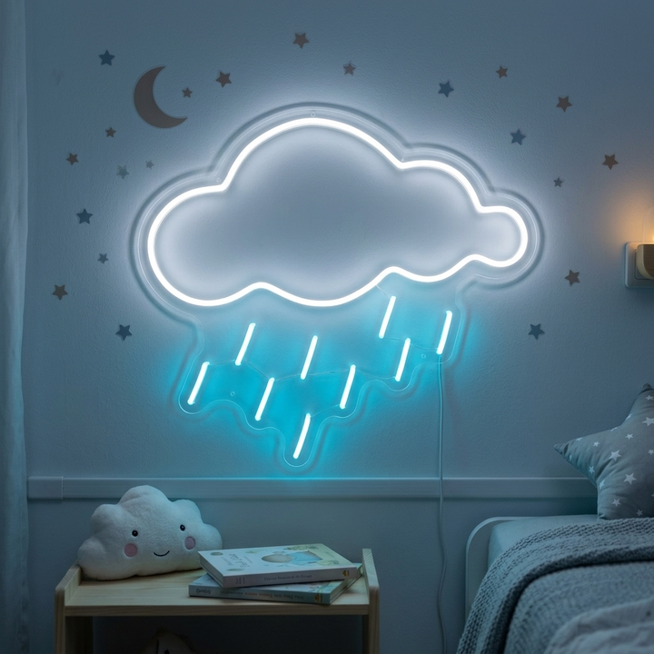 "Element Symbol Cloud Rain" Neon Sign