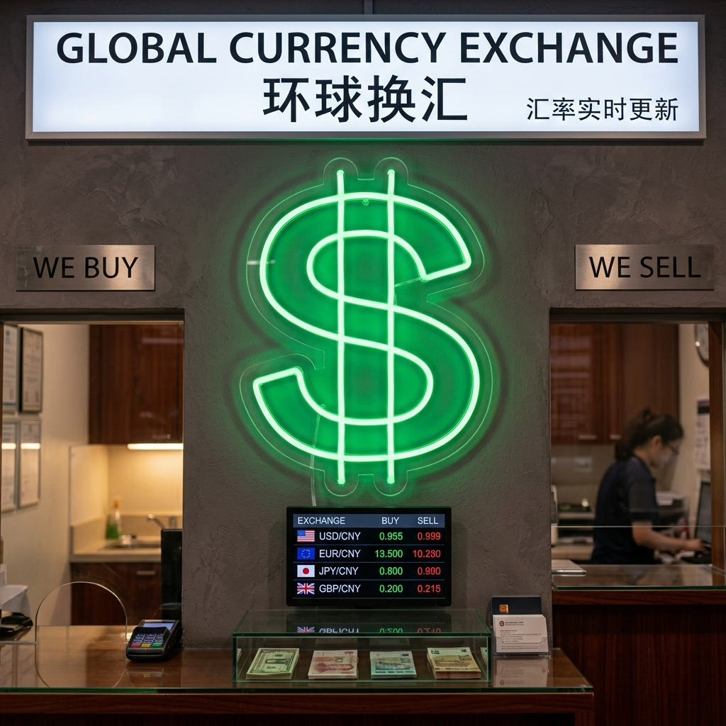 Illuminated Dollar Symbol neon sign mounted on a textured brick wall within a stylish office environment, showing realistic glow and wiring.