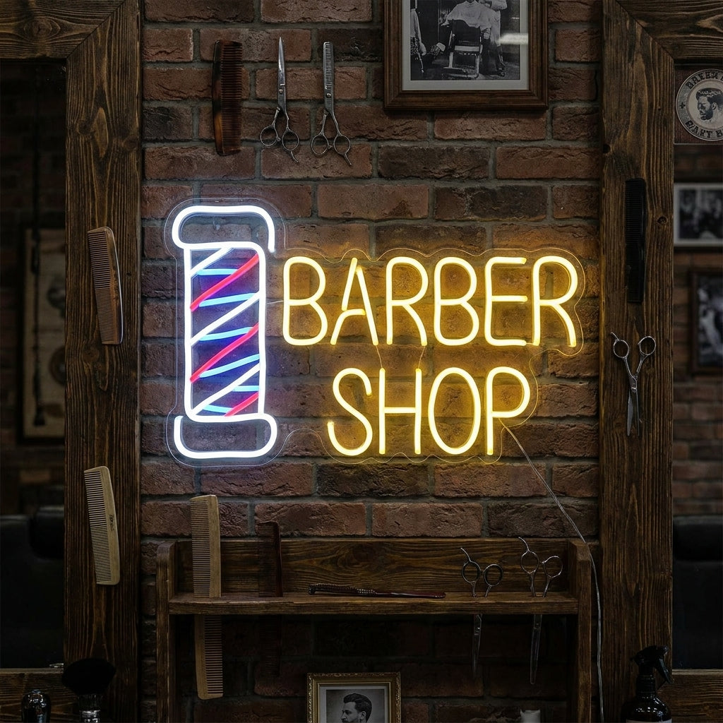 "Barber Shop" Neon Sign, Barber Neon Sign, Barber Open Neon Sign