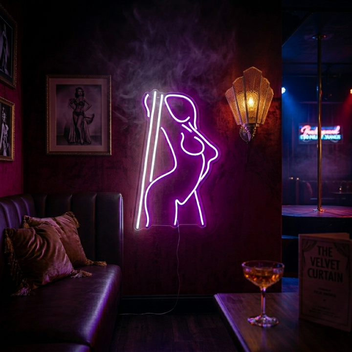 Pole Dance Girl Neon Sign, Sexy Girl Neon Sign, Naked Girl Neon Sign, Night Club Neon Sign neon sign product image