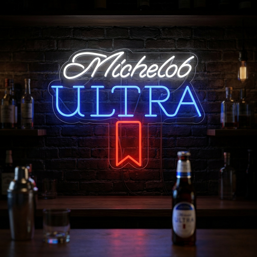 Neon Sign: Michelob Ultra - Custom LED & Glass Neon - HAPPYNEON Neon Sign: Michelob Ultra - Custom LED & Glass Neon - HAPPYNEON