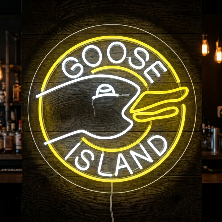 "Goose Island" Neon Sign, Goose Bar Neon Sign, Bar Neon Sign