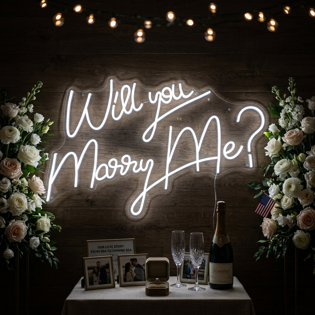 "Will You Marry Me" Neon Sign