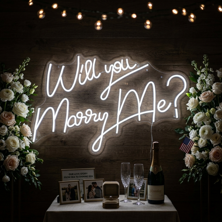 "Will You Marry Me" Neon Sign