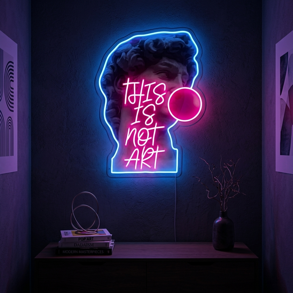 This Is Not Art Neon Sign, Pop Art Neon Sign, Neon Sign Wall Art