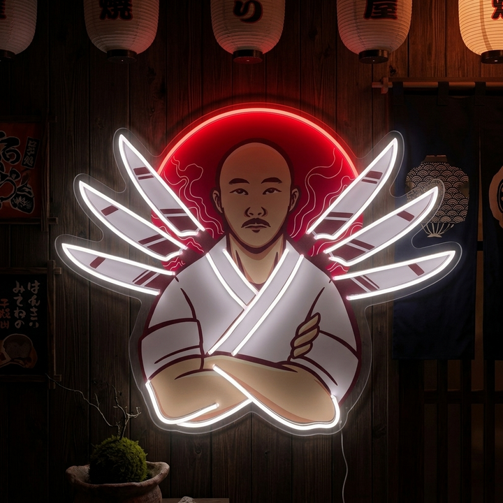 Japanese Chef Neon Sign, Japanese Restaurant Wall Decor neon sign product image