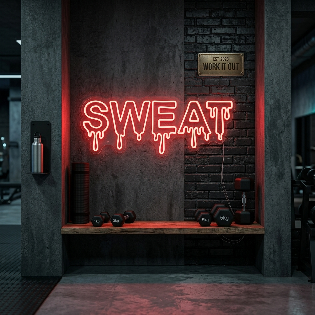 Sweat Neon Sign, Home Gym Neon Sign, Fitness Wall Light, Fitness Neon Sign neon sign product image