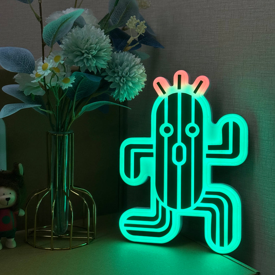 "Cactuar" Neon Like Sign